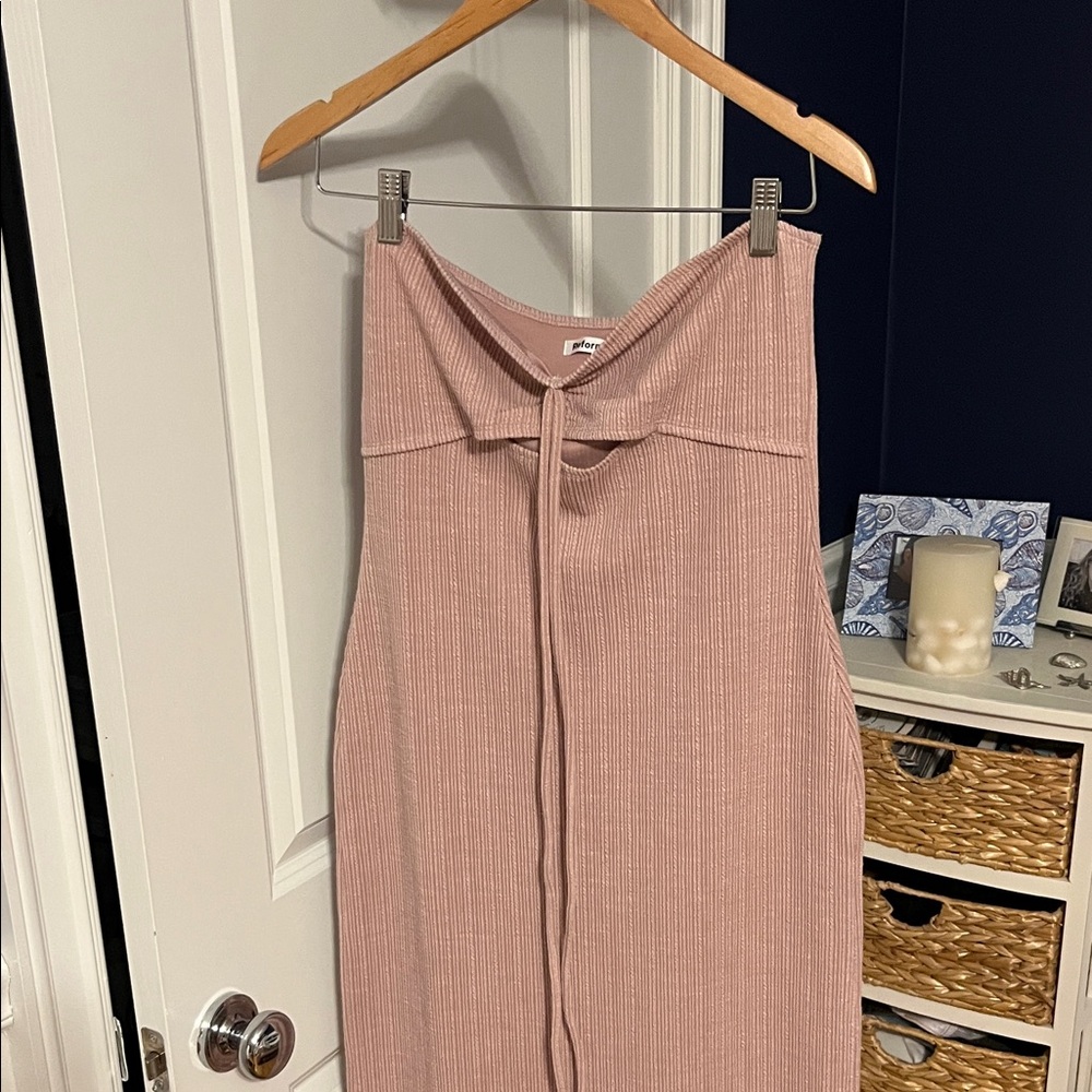 Reformation Ribbed Halter Dress